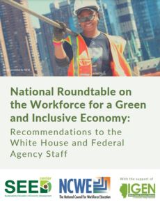 Screenshot for National Roundtable on the Workforce for a Green and Inclusive Economy: Recommendations to the White House and Federal Agency Staff