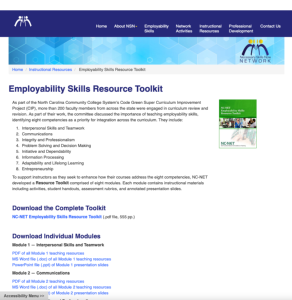 Screenshot for Employability Skills Resource Toolkit