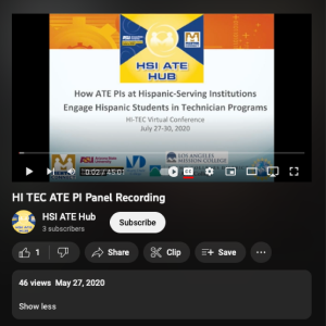 Screenshot for How ATE PIs at HSIs Engage Hispanic Students in Technician Programs
