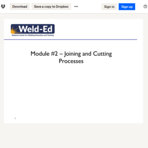 Screenshot for Module: Joining and Cutting Processes (2 of 2)