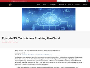 Screenshot for Episode 33: Technicians Enabling the Cloud