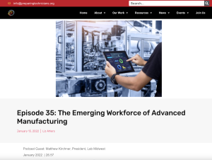 Screenshot for Episode 35: The Emerging Workforce of Advanced Manufacturing