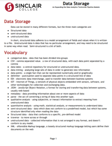 Screenshot for Data Storage