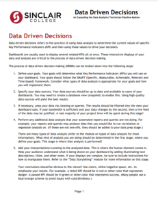 Screenshot for Data Driven Decisions