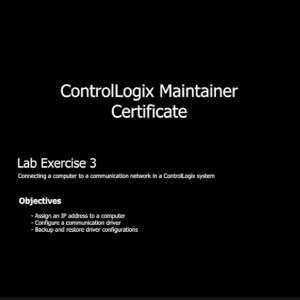 Screenshot for Rockwell Automation PLC Maintainer I Certification Prep Videos: Lab Exercise 3 (2 of 11)