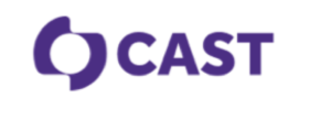The purple logo for CAST