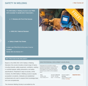 Screenshot for Safety in Welding Course