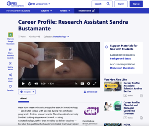 Screenshot for Research Assistant Sandra Bustamante