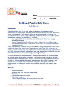 Screenshot for Building a Passive Solar Home