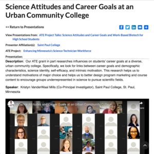 Screenshot for Science Attitudes and Career Goals at an Urban Community College