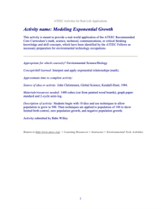Screenshot for Modeling Exponential Growth Activity