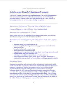 Screenshot for Recycled Aluminum Ornaments Activity
