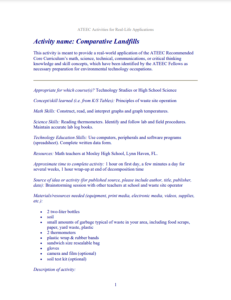Screenshot for Comparative Landfills Activity