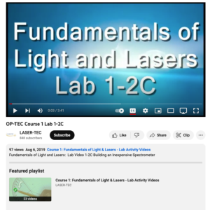 Screenshot for Fundamentals of Light and Lasers: Building an Inexpensive Spectometer