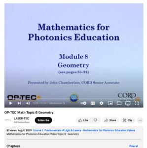 Screenshot for Mathematics for Photonics Education: Geometry