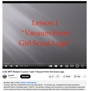 Screenshot for Module 3 Mold Making - Lesson 1 - Part 1 Vacuum Form Girl Scout Logo