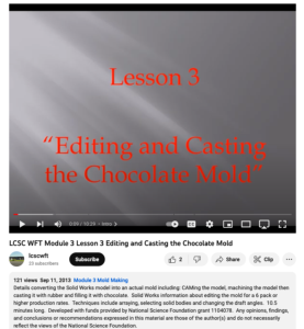 Screenshot for Module 3 Mold Making - Lesson 3 - Editing and Casting the Chocolate Mold