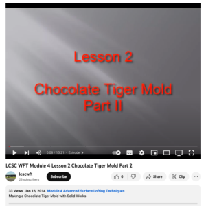 Screenshot for Chocolate Tiger Mold, Part 2 (Lesson 2 of 11)