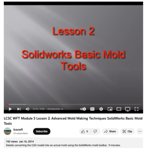 Screenshot for Module 5 Advanced Mold Making - Lesson 2 - Solidworks Basic Mold Tools