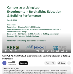 Screenshot for Campus as a Living Lab: Experiments in Re-vitalizing Education and Building Performance