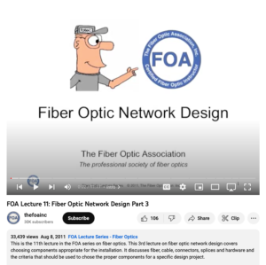 Screenshot for FOA Lecture 11: Fiber Optic Network Design Part 3