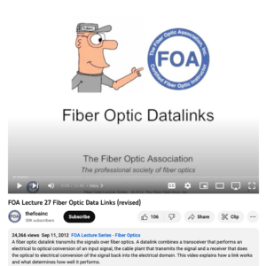 Screenshot for FOA Lecture 27 : Fiber Optic Datalinks
