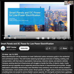 Screenshot for Smart Panels and DC Power for Low Power Electrification