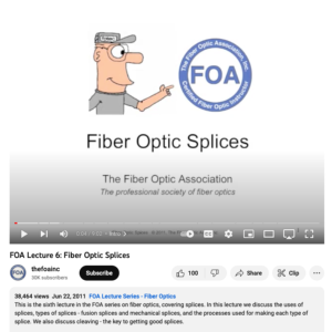 Screenshot for FOA Lecture 6: Fiber Optic Splices