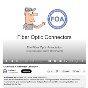 Screenshot for FOA Lecture 7 : Fiber Optic Connectors