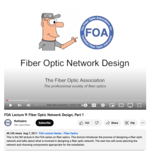 Screenshot for FOA Lecture 9: Fiber Optic Network Design, Part 1