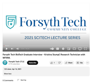 Screenshot for Forsyth Tech Biotech Grad Interview