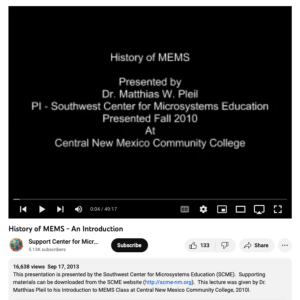 Screenshot for History of MEMS - An Introduction