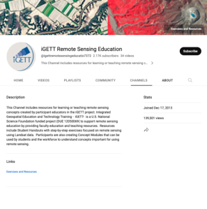 Screenshot for iGETT Remote Sensing Education YouTube Channel
