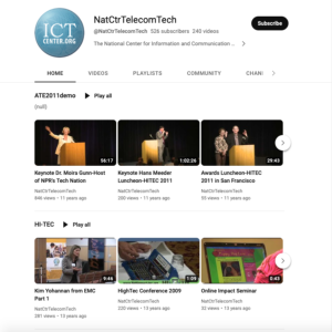 Screenshot for Information and Communications Technologies Center (ICT) YouTube Channel