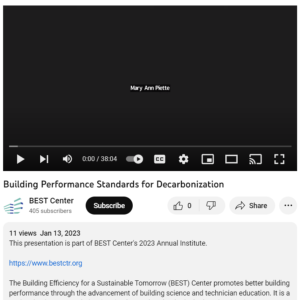 Screenshot for Building Performance Standards for Decarbonization