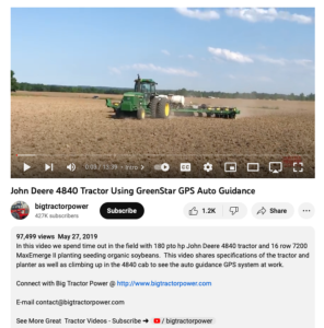 Screenshot for John Deere 4840 Tractor Using GreenStar GPS Auto Guidance
