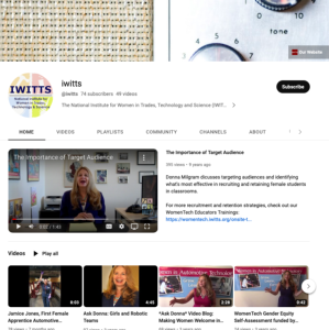 Screenshot for National Institute for Women in Trades, Technology and Science YouTube Channel