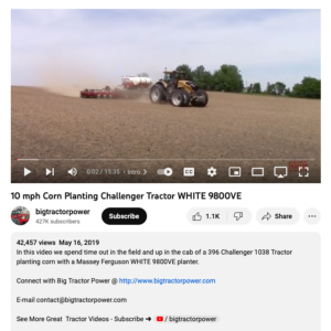 Screenshot for Part 1: 10 mph Corn Planting Challenger Tractor WHITE 9800VE