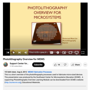 Screenshot for Photolithography Overview for MEMS
