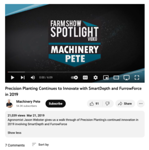 Screenshot for Precision Planting Continues to Innovate with SmartDepth and FurrowForce in 2019
