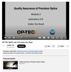 Screenshot for Quality Assurance of Precision Optics: Under the Hood