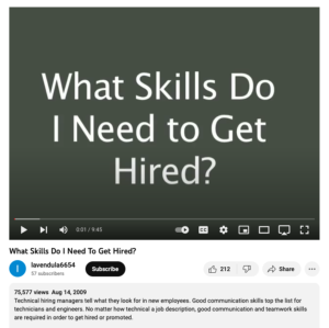 Screenshot for Video: What Skills do I need to get Hired?