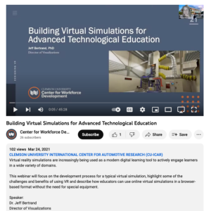 Screenshot for Building Virtual Simulations for Advanced Technological Education