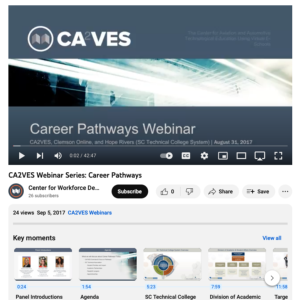 Screenshot for CA2VES Webinar Series: Career Pathways