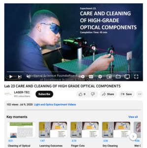 Screenshot for Care and Cleaning of High Grade Optical Components (Lab 23 of 23)