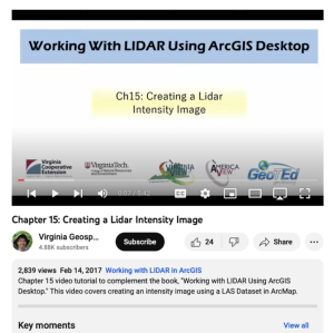 Screenshot for Creating a Lidar Intensity Image (Chapter 15 of 16)