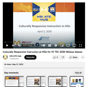 Screenshot for Culturally Responsive Instruction at HSIs