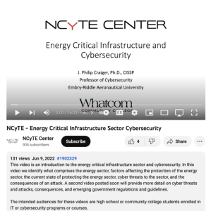 Screenshot for Energy Critical Infrastructure Sector Cybersecurity