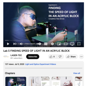 Screenshot for Finding Speed of Light in an Acrylic Block (Lab 5 of 23)