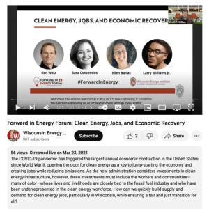 Screenshot for Forward in Energy Forum: Clean Energy, Jobs, and Economic Recovery
